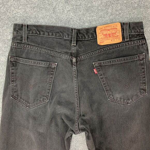 Vintage Levis 505 Jeans Mens 36 Black Denim Regular Straight Cotton Y2K 2002 - Picture 10 of 13